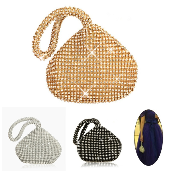 Women’s Crystal Rhinestone Evening Clutch Bag – Multicolor, Zipper Closure, Lightweight Party Purse With Wallet Set