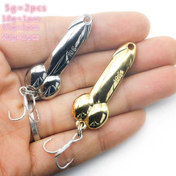 7PC Set Dick Fishing Lure 3-36g with Hooks Gold/Silver Metal Bait Funny Tackle 