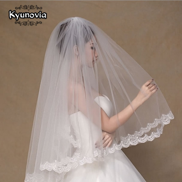 Kyunovia 2 Tier Bridal Veil Beautiful 