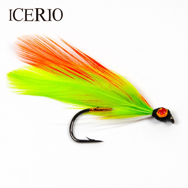 ICERIO 8PCS Golden Ghost Streamer Flies Salmon Fly Fishing Lures