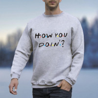Wish Recensioni dei clienti: How You Doin Felpa Friends Tv Show Pullover  Maglione Uomo Moda Felpe con cappuccio O-Neck Outfit manica lunga