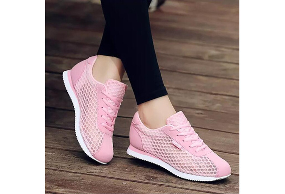 Theshy Fashion Womens Mesh Breathable Sneakers Casual Shoes Student Running Shoes Lightweight Breathable Athletic Tennis Sneakers Black