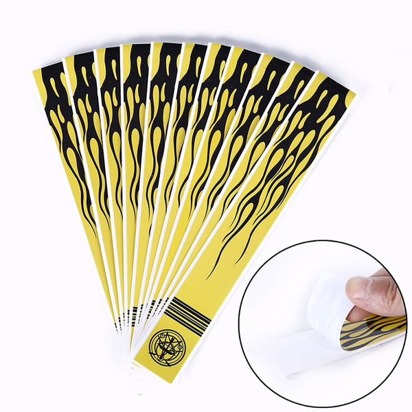 12pcs fluorescent yellow arrow wraps for fletching carbon fiberglass arrow HI 