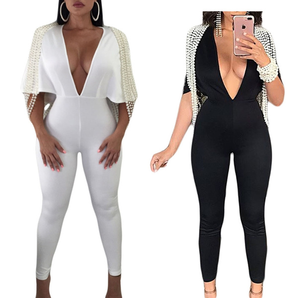 Half black discount half white jumpsuit