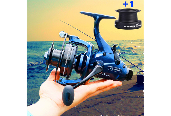 Saltwater Fishing Spinning Reel 4.7:1 13+1 Ball Bearings Aluminum Handle  CNC Spool for Inshore, Surf fishing, Freshwater, Bass Striper Catfish Salmon  Carp Left Right Hand Changeable KM5000, 6000 Front and Rear Drag