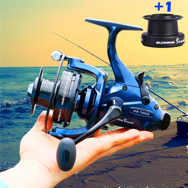 Saltwater Fishing Spinning Reel 4.7:1 13+1 Ball Bearings Aluminum Handle  CNC Spool for Inshore, Surf fishing, Freshwater, Bass Striper Catfish  Salmon Carp Left Right Hand Changeable KM5000, 6000 Front and Rear Drag