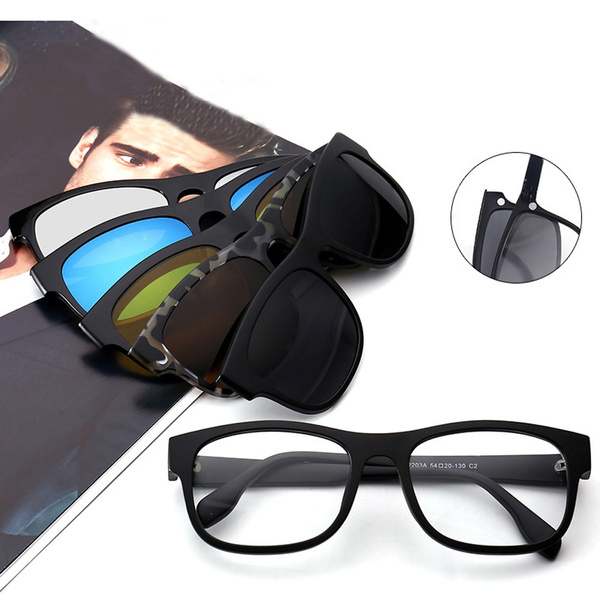 Mens glasses best sale with magnetic sunglasses