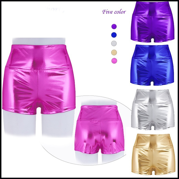 Waisted Solid Color Shiny Metallic 