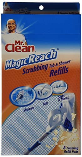 32 COUNT Mr Clean Magic Reach Scrubbing Tub and Shower Pads 4 Pack 8 count ea = 32 refills MagicReach