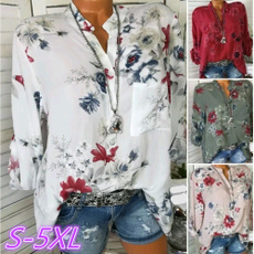blouse, Plus Size, Floral print, Shirt