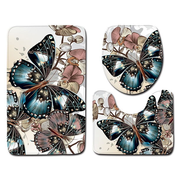 butterfly bathroom rugs