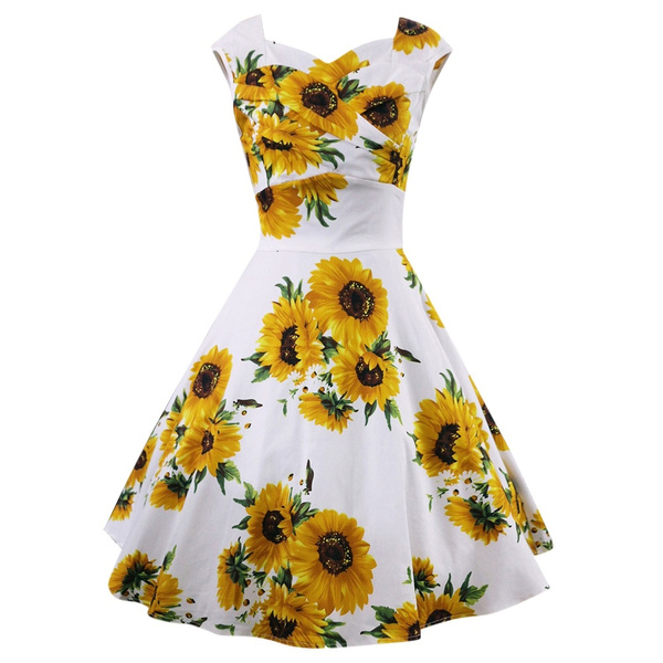 retro sunflower dress