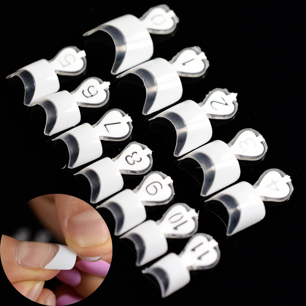 Half Cover French Acrylic False Nail Tips Square Medium Pure White Diy Nail Art Manicure Products 24pcs N210 Wish