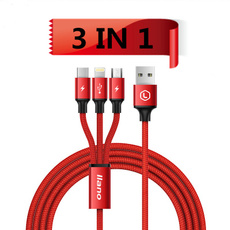 Multiple 3 in 1 Fast Charging Cable For Lightning to USB Type-C Micro USB Data Cables For iPhone 