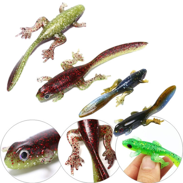 4Pcs Multicolor Artificial Lizard Soft Fishing Lures Gecko Bait Plastic  Artificial Lure