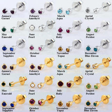 16gearcartilagepiercing, Gemstone Earrings, gold, Stud Earring