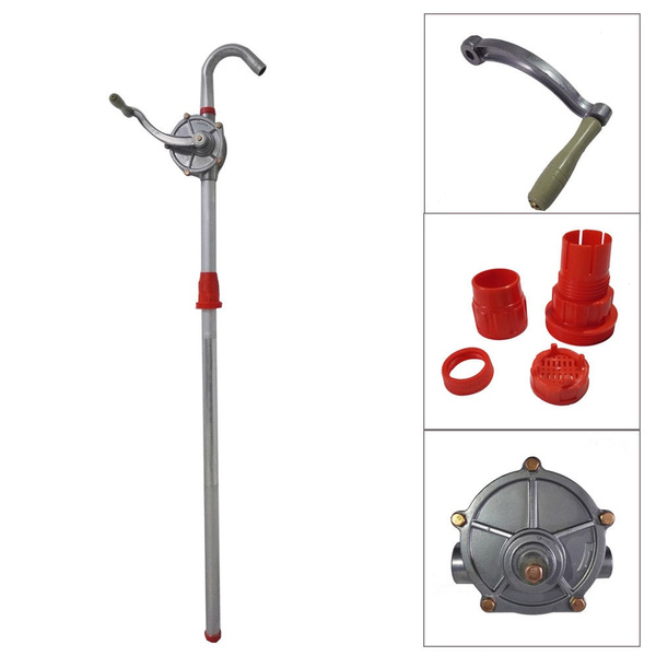 10 GPM Priming Dispenser Fuel Hand Pump Hand Crank Aluminum Rotary Gas