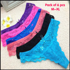 6pcs/pack Women G-string Ultra-thin Thong Transparent Sexy Panties Underwear Women Cotton Lace Tanga Briefs Women Intimates