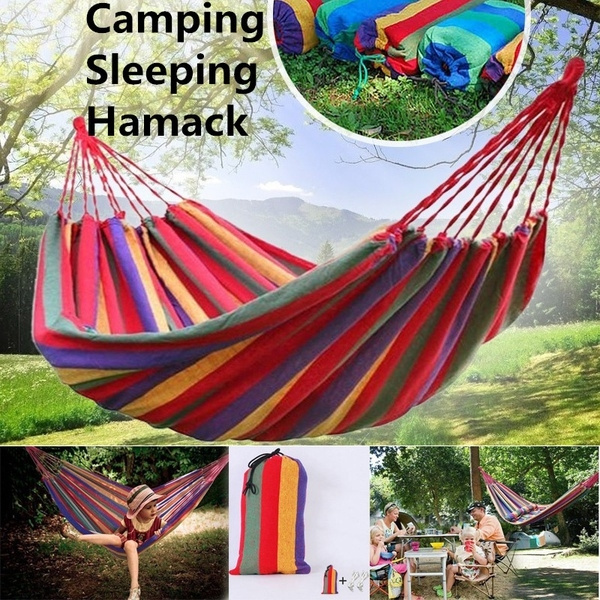 Hammock Lightweight Hanging Sleep Bed Outdoor Garden Travel Swing Camping Beach 