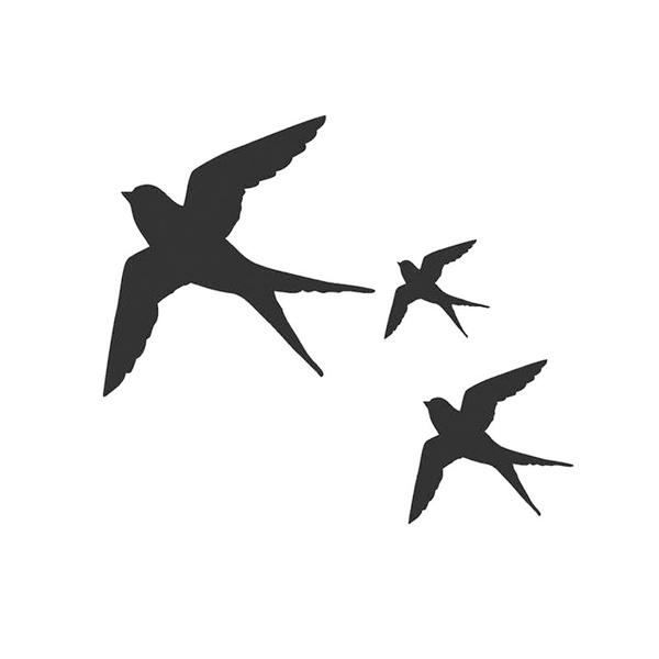 12x Swallow birds sticker set lot Silhouette Vinyl Graphics From 75mm to 150mm