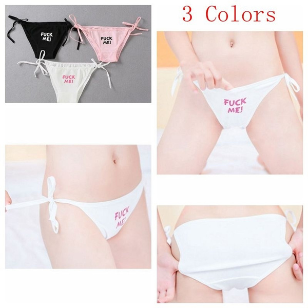 Funny Women Underwear Fashion Lovers Lingerie Fuc-k Me Print Sexy Ladies  Bandage Panties