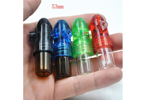 Portable Clear Alloy Sniffer Snuff Powder Bullet Dispenser