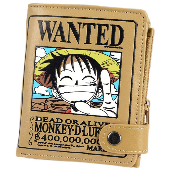 Japan Anime One Piece Monkey D Luffy Pirate Wanted Cosplay Leather Wallet Purse