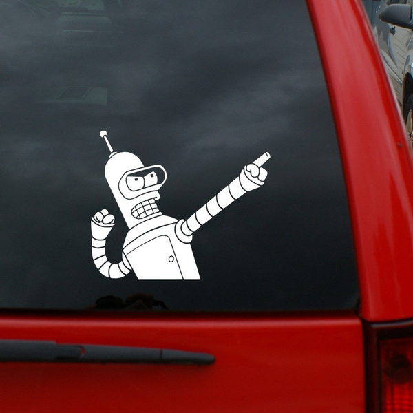 Angry Bender Futurama Decal Sticker JDM Funny Vinyl Car Window Bumper Truck 6" 