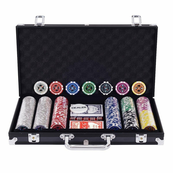 500 Laser Pokerkoffer Schwarz Pokerchips Jetons Chips Koffer Alu Pokerset Set 
