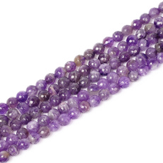 facetedgemstone, amethystbeadsstrand, facetedamethyst, Jewelry