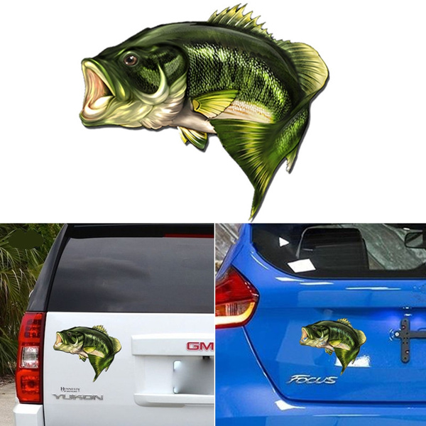 Large Mouth Bass Fish Fishing Stickers Car Truck Window Sticker