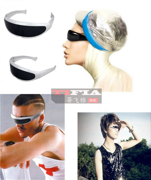 Oversized Flat Top Futuristic Sunglasses Fashion One-piece Goggles | Fruugo  KR