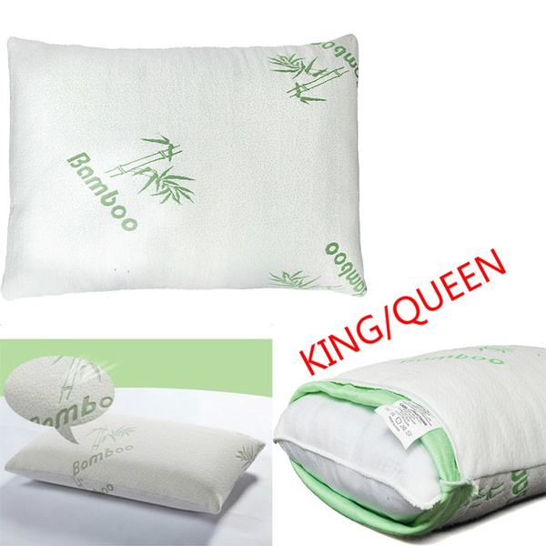 2x New Luxury Bamboo Memory Foam Pillow Support Pillow  King OR Queen 