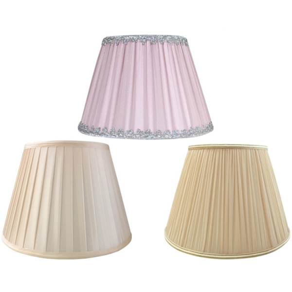 Light Pendant Ceiling Floor Lamp Shade, White Pleated Drum Lamp Shades