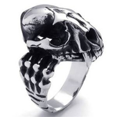 Mens Ring, Steel, Jewelry, skull