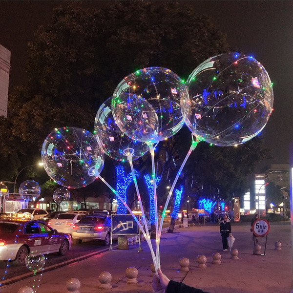 18 Inch Luminous Led Balloon 18 Transparent Balloon String Lights Round  Bubble Helium Deco Bubble Balloons Kid Wedding Decoration From Flyw201264,  $2.16