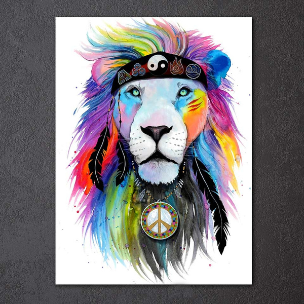 colorful lion drawing