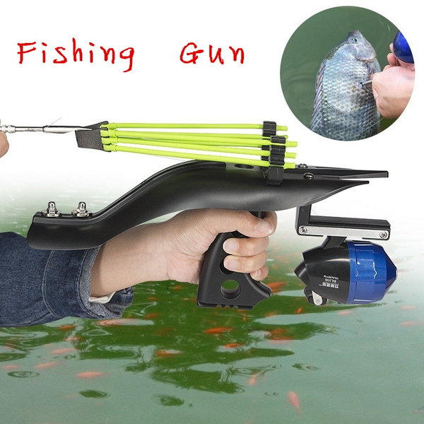 Hunting Fishing Gun Slingshot Set Target Shooting Catapult Ammo Ball Sling  Bow Reel Outdoor Fishing Gun Shooting