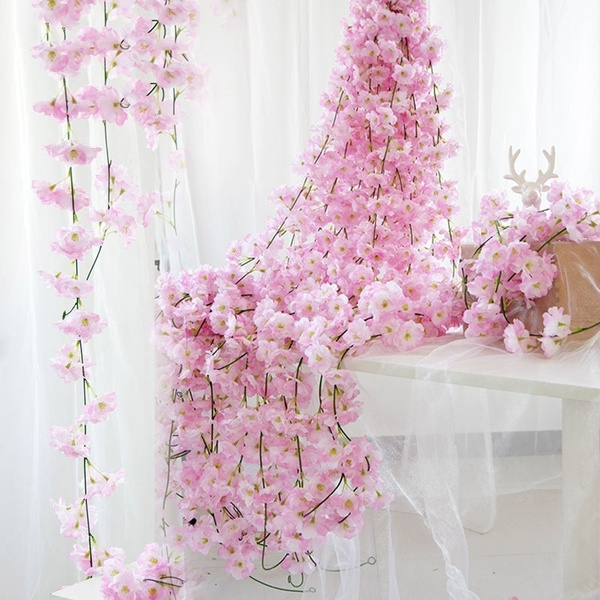 Sakura Rattan Wedding Arch Flowers Vine Ivy Home Decor Wall Hanging Garland 