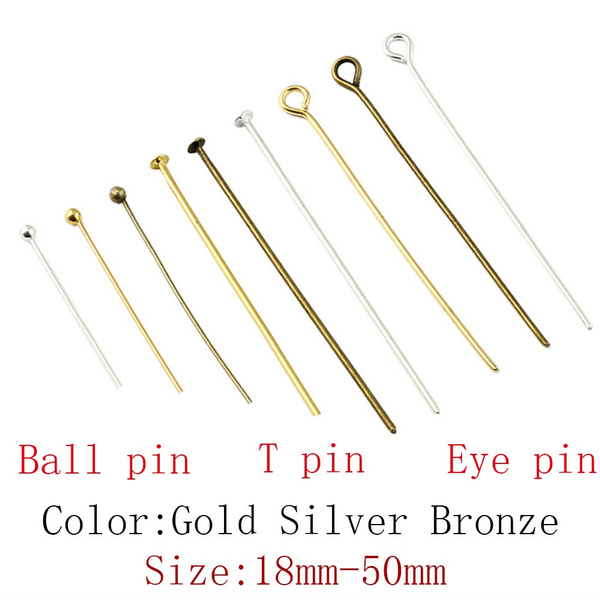 100Pcs Flat Head Pins for Jewelry Making 50mm Brass 20 Gauge Rose Gold