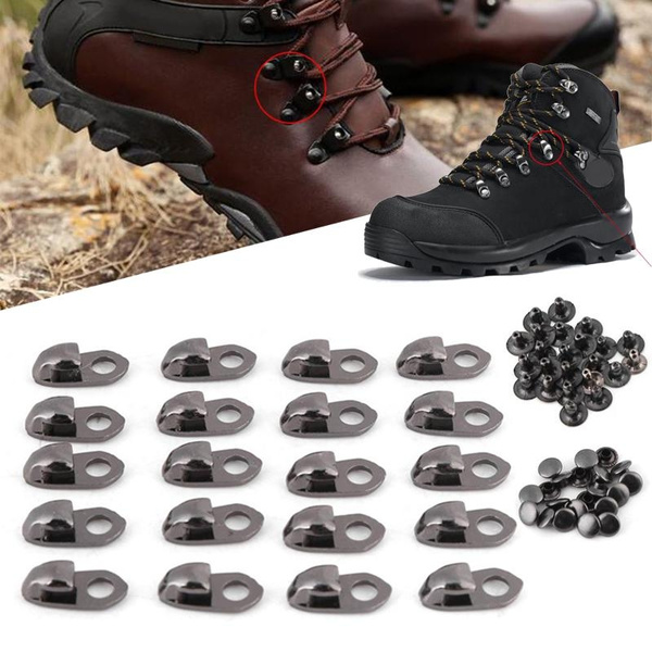 20pcs/set Boot Hooks Lace Fittings With Rivets for Repair/Camp/Hike/Climb  Accessories