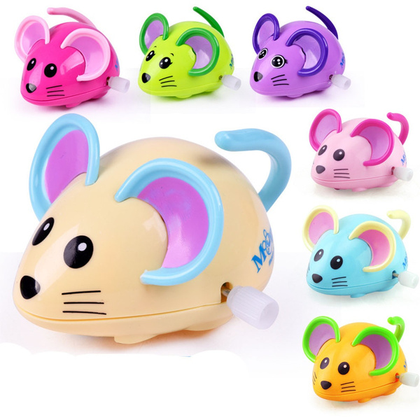 Lovely Plastic Children For Kids Walking Mouse Shape Clockwork Toy Wind Up Toy 