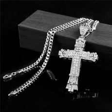 DIAMOND, Cross necklace, Cross Pendant, 18kgoldnecklace