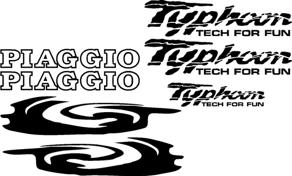 Code 0561 Piaggio Vespa Typhoon sticker for motorcycles