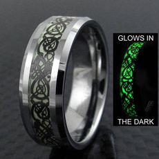 Steel, 8MM, wedding ring, Glow
