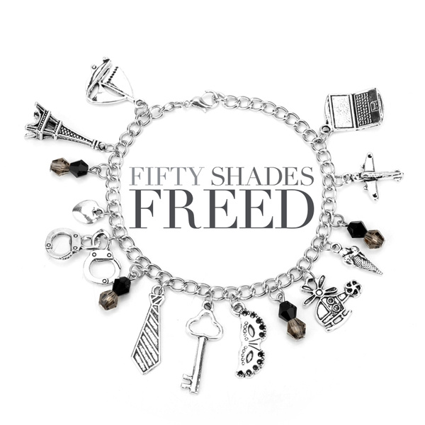 50 Fifty Shades Freed Handcuff Marsk Tie Charms Bracelets Jewelry Accessories