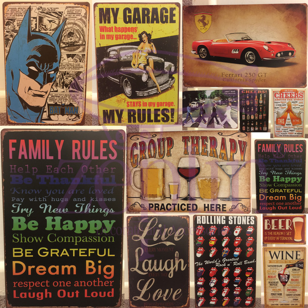 Metal Tin Wall Plaques Home Decor Pub House Gift Garage SIGN Beer Cafe DIY Craft 