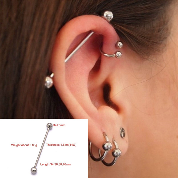 Silver store barbell earrings