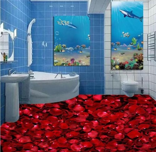 3D Red Rose Petals 07 non-slip waterproof photo self-adhesive Floor sticker WallPaper  Murals Wall Print Decal Bathroom Mural Wallpaper 5D AJ WALLPAPER | Wish