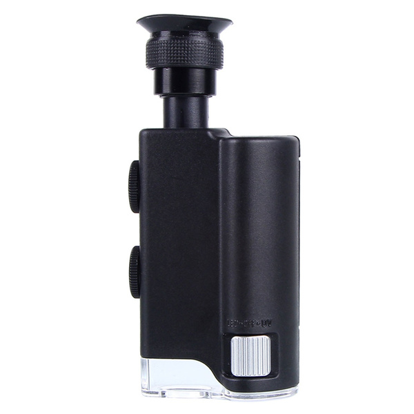 Mini Portable Microscope Pocket 200X~240X Handheld LED Lamp Light Loupe ...